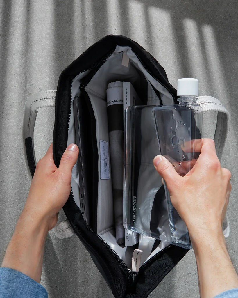 Flat Water Bottle - Small Plastic Flask that Fits in your Bag Handbag or  Purse | Perfect